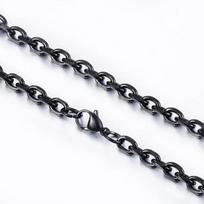 Nerūdijančio plieno juodas grandinėlės mados įvairių ilgių papuošalai vyriški ir moteriški karoliai Width 5.0mm&26inch (65cm) juoda