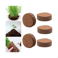 5Pcs Coconut Soil Planting Growth Lightweight Absorbent Garden Potting Coir brown