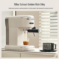Midea Semi-Automatic Espresso Machine with Milk Frother CN plug (adapter included) beige