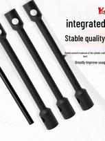 Tvirtas dvigubo lizdo sunkvežimio padangų raktas, kvadratinis šešiakampis, taupantis jėgas 21-33 mm. Heavy-duty (Hex 27-30)