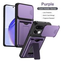 Funda for OPPO Realme 16 Pro Plus 16Pro 5G Phone Case Shockproof Armor Card Holder Slot Wallet Stand Lens Protective Cover realme 16 Pro+ violetinė