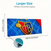 FC Basel Mouse Pad, Large Gaming Desk Mat, Non-slip XXL Mousepad for Laptop & Tablet, Mini PC Playmat with Stitched Edges 30cmx60cm(11.8x23.6inch) blue