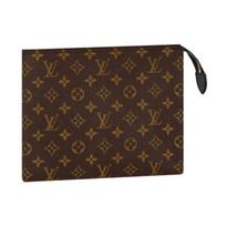 LOUIS VUITTON Poche Toilette Padengtas Drobės Dėklas Su Odos Apdaila Sankabos Kosmetikos Krepšys Vidutinio Dydžio Unisex Ruda M46037 One Size 1 brown