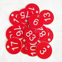 10/20/50/100Pcs Numbered Sign Labels Beehive Tags Garden Box Mark With Hole Plant Markers Bee Hive Mating Box Mark Garden Tools 10Pcs red