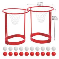 Pack 2 Head Hoop Basketball Party Game For Kids And Adults Carnival Game Adjustable Basketball Net Headband With 20 Balls red