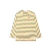 Comme des Garçons PLAY COMME des GARCONS PLAY Striped Mini Logo Long Sleeves Tee 'Yellow White' Men's AZ-T218-051-5 L beige
