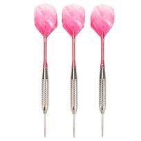Steel Tip Darts Set Professional Darts Deep Groove Barrel Aluminum Shaft and PET Flights with Storage Case Pink pink