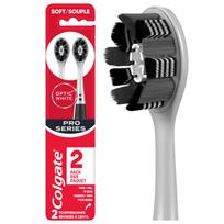 Colgate Optic White Pro Series Charcoal Toothbrush - Adult Soft Toothbrush with Charcoal Spiral Bristles - Helps Remove Surface Stains and Whiten black