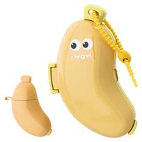 Apsauginis dangtelis banano formos dantų šepetėliui su dantų pastos laikymo dėžute - kompaktiškas ir patogus - būtinas dantų šepetėlio dėklas kelionėms geltona