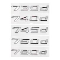 3D ABS Automobilio bagažinės raidžių logotipų lipdukai Ženklelis Emblema Lipdukas BMW 7 serijai 730d 740d 750d E38 E65 E66 F01 F02 G11 G12 Priedai iy2 730d juoda