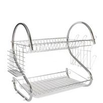 2 Tier Dish Drying Rack Stable Cup Drainer Practical Tableware Holder Shelf  Rental House S