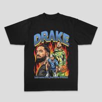 Vintage Washed Drake Hip Hop Rap Canadian Rapper Music Artist Printed Cotton T-shirt Men Women Tee Summer Casual Fashion Clothing Streetwear 4XL gray