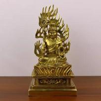 Feng Shui Copper Attract Wealth Fudomyo Dzong Buddha Statue Home Living Sculptures brown