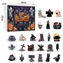 3d Advent 24-day Countdown Calendar Halloween Countdown 24 Days Series Calendar Blind Funny Ornament 2025 Halloween Decoration gray