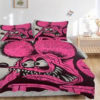 Pink Mouse Print Bedding Set Comforter Cover Gift for Bedroom,Includes 1 Cover and 2 Pillowcases, No InsertB470 135x200cm pink