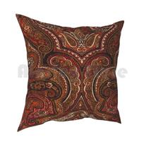 Senovinio paisley tipo rašto pagalvės užvalkalas Spausdintas namų minkštas „pasidaryk pats“ pagalvės užvalkalas Senovinis retro paisley raštas Ruda deginta 30x30cm 12x12in brown