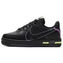 Nike Air Force 1 Low React Black Violet Star Barely Volt GS CD6960-001 38 black