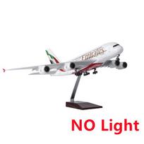 Airbus A380 JAE/Emirates Žaislinio lėktuvo modelis 1/160 mastelis 18 colių Didelis modelinis lėktuvas Žaislinių rinkiniai su stovu Keleivinio lėktuvo modelis gray