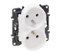 Legrand - Dviguba sieninė elektros rozetė be rėmelio 250V/16A NILOE STEP balta