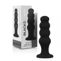Black&Silver Scott Premium Silicone Plug Black 12.5cm Medical-Grade