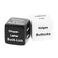 BLACK&SILVER Dice for Couples - Interactive Game Set, 2 cm, Satin Bag