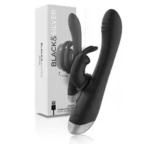 BLACK&SILVER Adam Rechargeable Silicone Dual Motor Massager Black