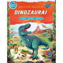 Pažeista: Grėsmingieji dinozaurai. Lipdukai-dėlionės-užduotys - Su defektais