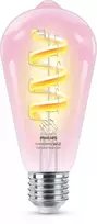 Philips Filament Clear 40 W ST64 E27 išmanioji lemputė, Wi-Fi/Bluetooth, skaidri, LED