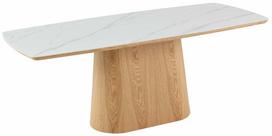 Valgomojo stalas Home4you Chase, ruda sp./balta sp., 200 cm x 90 cm x 76 cm