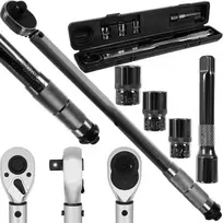 Dinamometrinis raktas 1/2" Bigstren 28-210 Nm, su 17/19/21 mm galvutėmis ir prailgintuvu