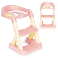 Ecotoys tualeto dangtis su laipteliu vaikams, rožinis