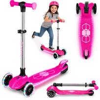 Triratis balansinis paspirtukas vaikams Ricokids Jelly su LED, rožinis