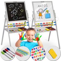 Dvipusė magnetinė ir kreidinė lenta vaikams Ricokids 136178, pilka