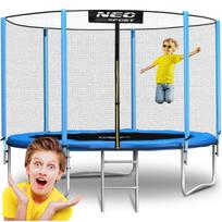 Neo-Sport sodo batutas su išoriniu tinklu ir kopėčiomis, 312 cm (10ft)