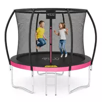 Vaikiškas sodo batutas 4FIZJO PRO 252 cm 8FT, rožinis ir juodas