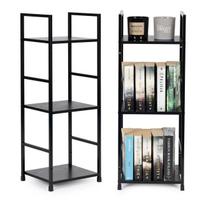 Medinė lentyna su metaliniu rėmu Modernhome CWJ302480L, 3 lentynos, juoda