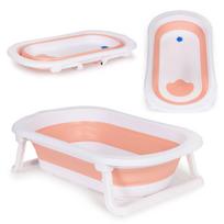Sulankstoma kūdikių vonelė Ecotoys su nutekėjimu, rožinė
