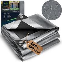 Plonos PL-501 tentas 600 x 400 cm, 260 g/m2, sidabrinis/juodas