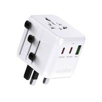 SBS universalus kelioninis adapteris 2xUSB-C / 1xUSB-A, baltas