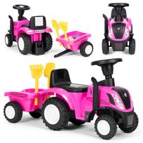 Multistore New Holland vaikiškas traktorius su priekaba, rožinis