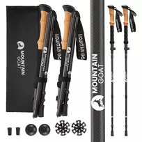 MOUNTAIN GOAT ACTIVE anglies pluošto žygio lazdos 110-130 cm, juodos