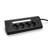 Ilgintuvas su apsauga nuo viršįtampių Huslog, 4 lizdai, USB-C/A, LED lemputė