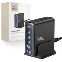 Tech-Protect DC140W-GAN 5-portų GaN įkroviklis PD140W / QC3.0 juodas