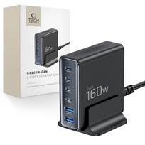 Tech-Protect DC160W-GAN 160W 6 prievadų įkroviklis - juodas