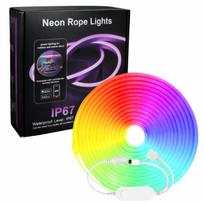 LED Neon RGB Juosta 15m su Bluetooth ir Nuotolinio Valdymo Pulteliu, 24V, IP67