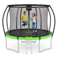 Vaikiškas sodo batutas 4FIZJO PRO 312 cm 10FT, žalias/juodas