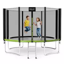 4FIZJO CLASSIC sodo batutas su tinklu ir kopėtėlėmis 374 cm (12FT), žalias/juodas