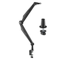 NanoRS RS422 stalinis mikrofono stovas su gerve, 3/8 ir 5/8, iki 1 kg, juodas