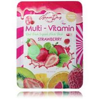 GraceDay Multi-Vitamin Strawberry Real Fresh Tropical Mask Pack lakštinė veido kaukė su braškių ekstraktu - 1 vnt.