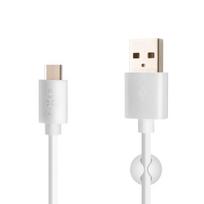 Duomenų perdavimo ir įkrovimo laidas Fixed su USB ir USB-C jungtimis, baltas